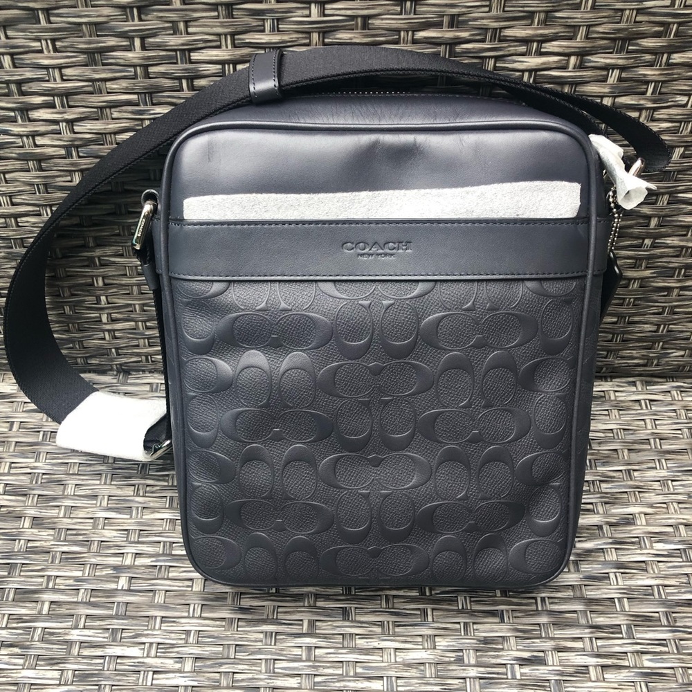 Coach Signature Leather Flight Crossbody Bag NWT - Midnight